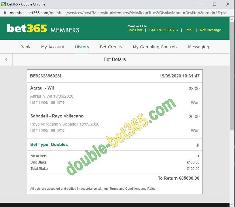 get betting sportal tips 100% double bets